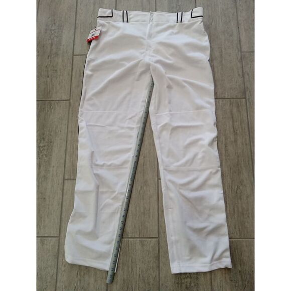 COMBAT PIPED STOCK OPEN BOTTOM BASEBALL/SOFTBALL PANTS, WHITE & BLACK ~ MENS 2XL - Picture 5 of 7